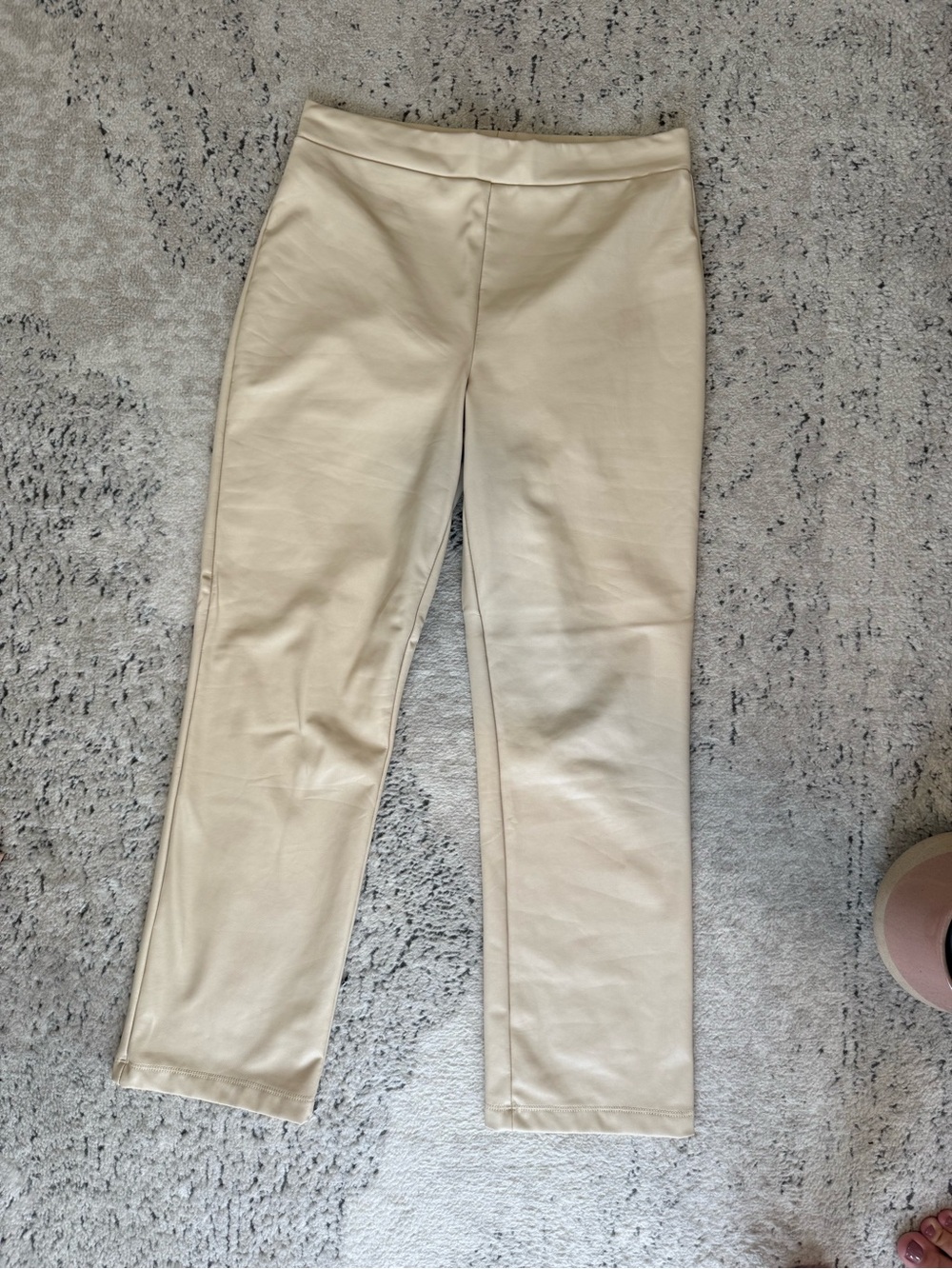 Sanctuary Cream Straight-Leg Faux Leather Pants